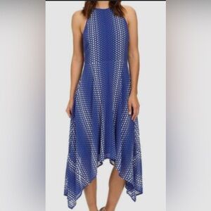 Michael Kors Navy and White High Low Dress